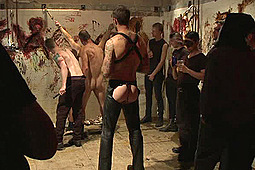 Big Red, Jason Miller in Muscled Stud With A Big Dick Cattle Prodded And Gang Fucked by KinkMen